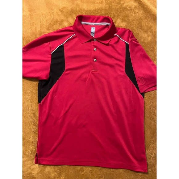 PGA Tour Other - PGA Tour Men's Golf Polo Shirt Air Flux Short Sleeve Size- L Red & Black